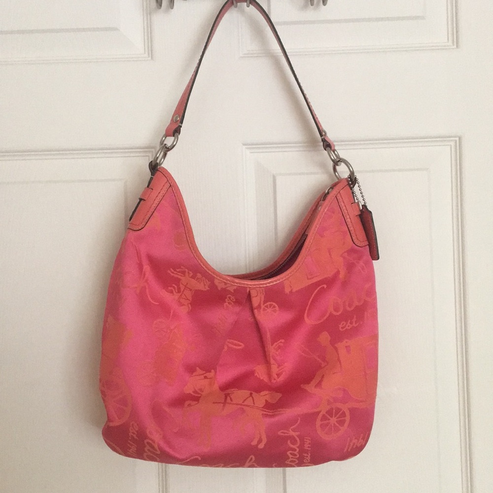 Pink & Coral Coach Purse